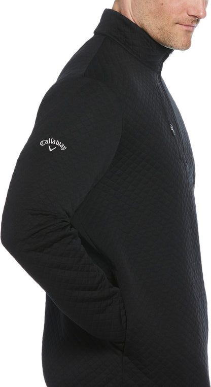 Mid-Weight Diamond Quilted Fleece 1/4 Zi