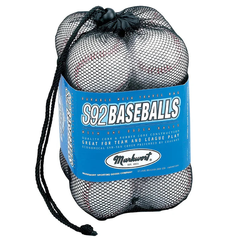 Markwort S92 Baseballs In Black Mesh Bag