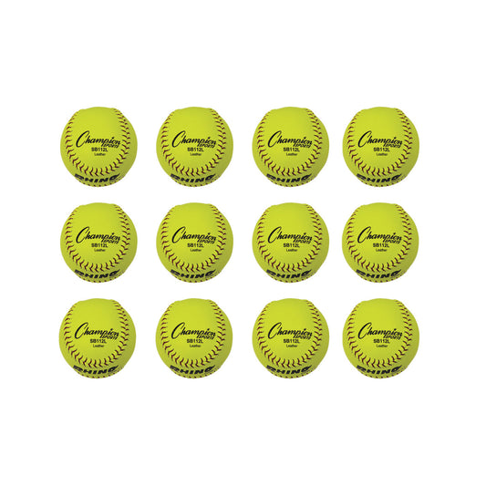 Champion 12" Leather Cork Core Softball - Dozen