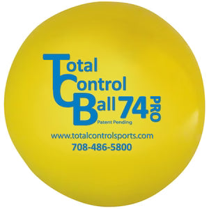 yellow Total Control Ball 74 Pro - 525g - 2.9in on white background