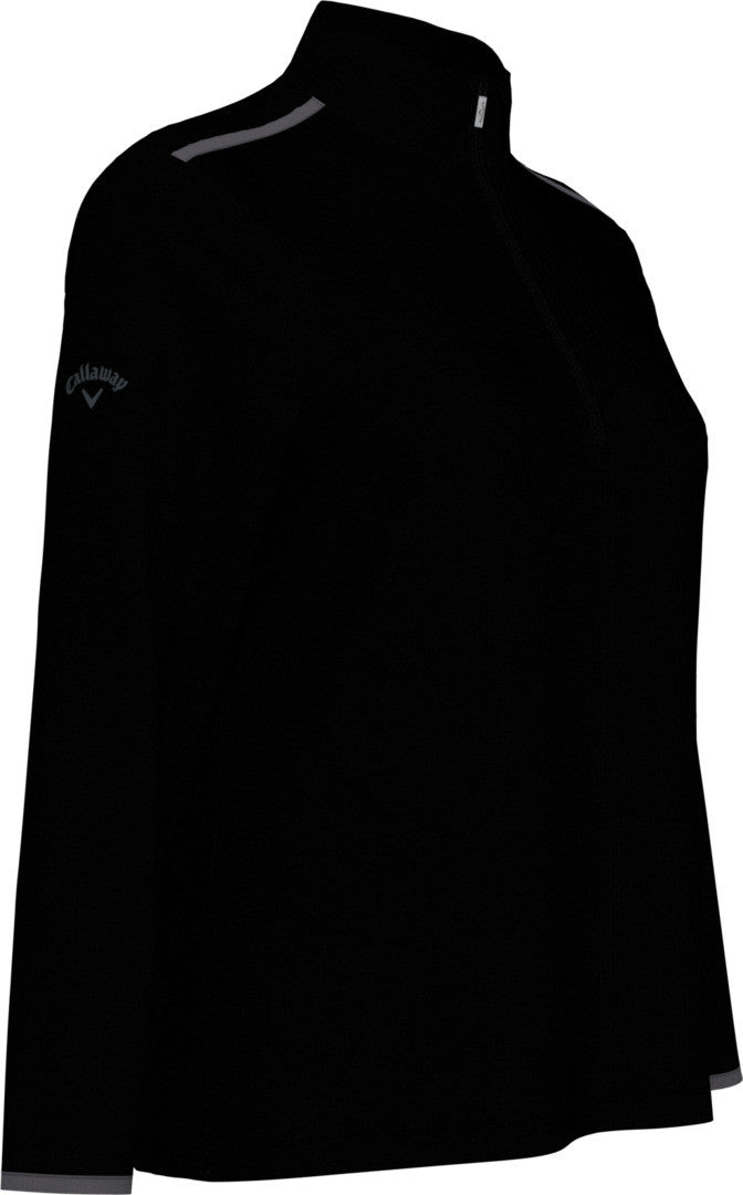 black Ladies 1/4 Zip Mock Pullover side view
