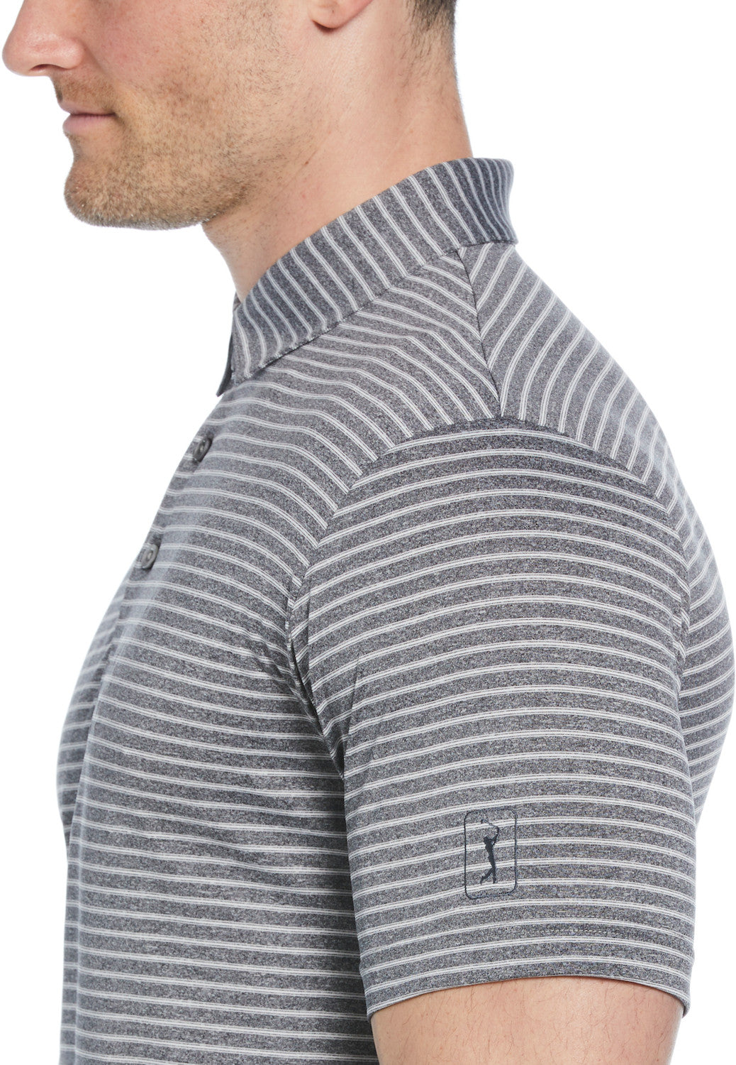 SS HEATHER STRIPE FEEDER POLO