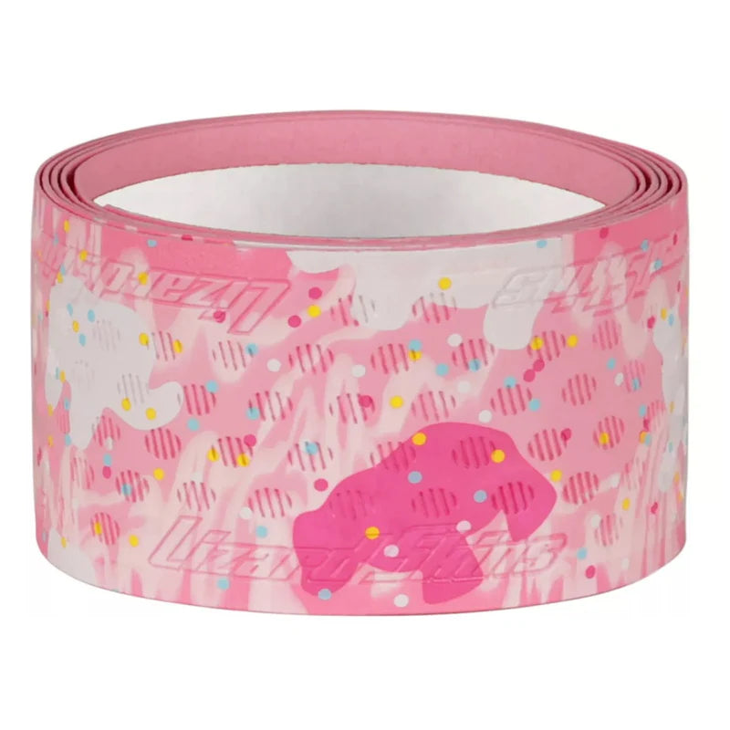 Lizard Skins DSP Ultra Bat Grip frosted cookies pattern, in brown and blue color on white background