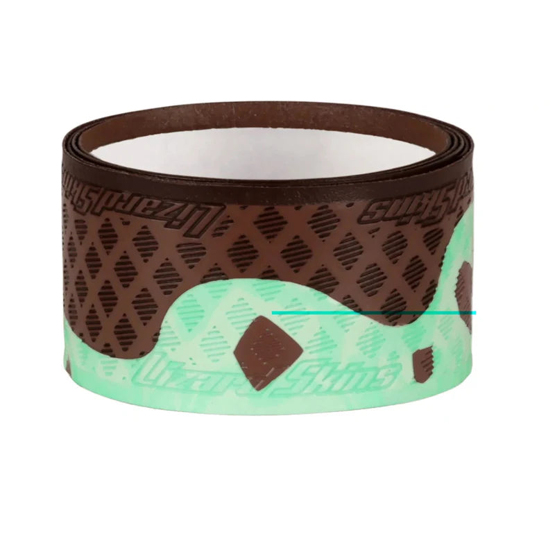 Lizard Skins DSP Ultra Bat Grip mint scoop pattern, in brown and blue color on white background