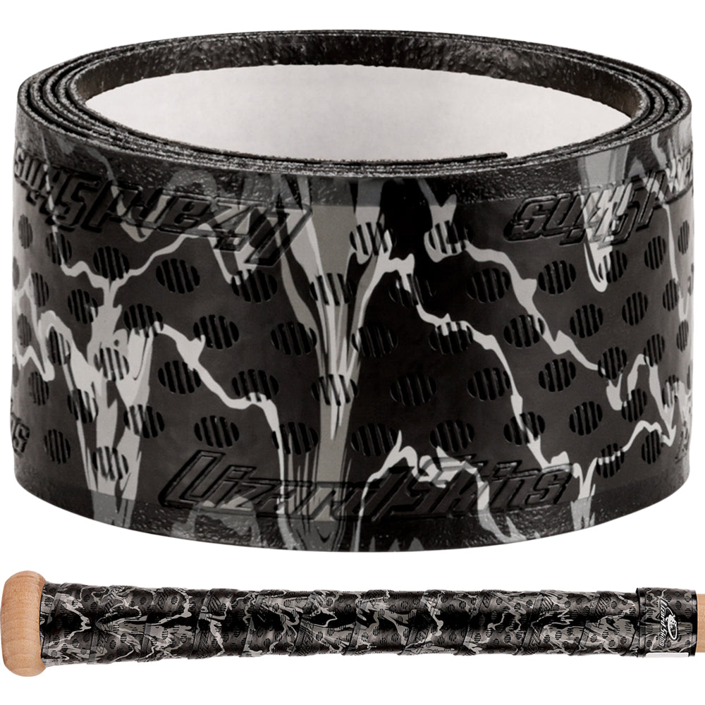 Roll of Lizard Skins Ultra Bat Grip in carbon Camo texture on white background