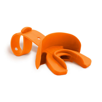 orange Vettex DoubleGuard Mouthguard with Lip Protection for Child on white background