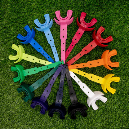 multiple color Vettex Doubleguard Mouthguards with Lip Protection for Adult packaging with grass background