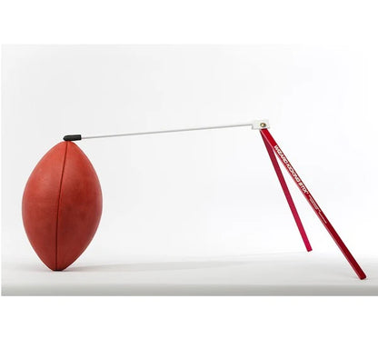 Wizard Kicking Stix Easy Hold Football Holder in red and white color on white background