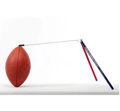 Wizard Kicking Stix Easy Hold Football Holder in red, blue and white color on white background