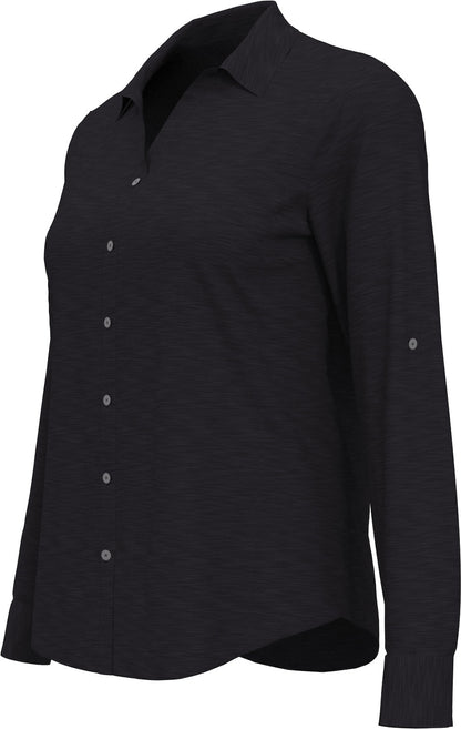 LADIES HEATHERED WOVEN SHIRT