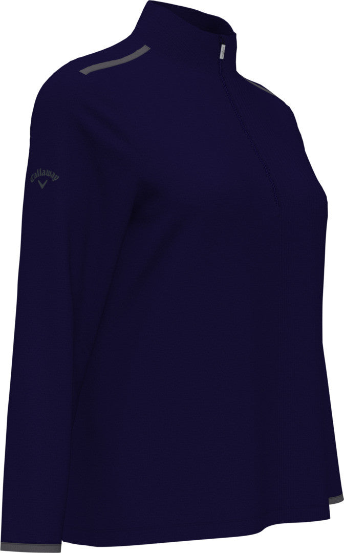 peacoat Ladies 1/4 Zip Mock Pullover side view