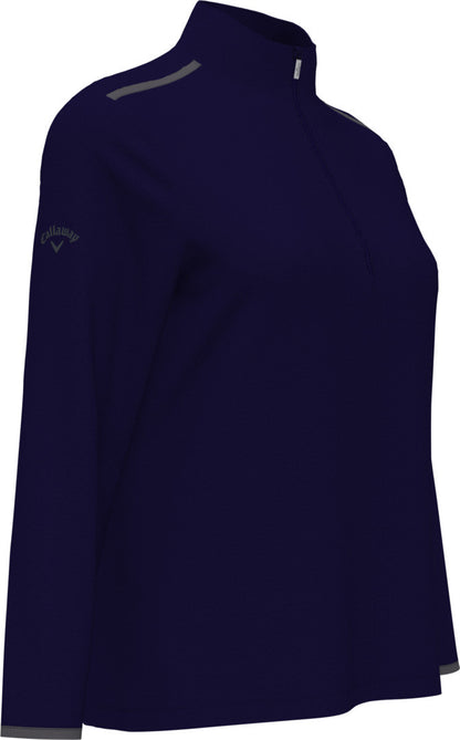 peacoat Ladies 1/4 Zip Mock Pullover side view