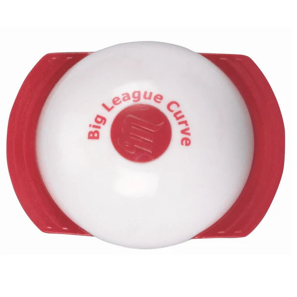 Big League Curve Baseball in red and white color on white background