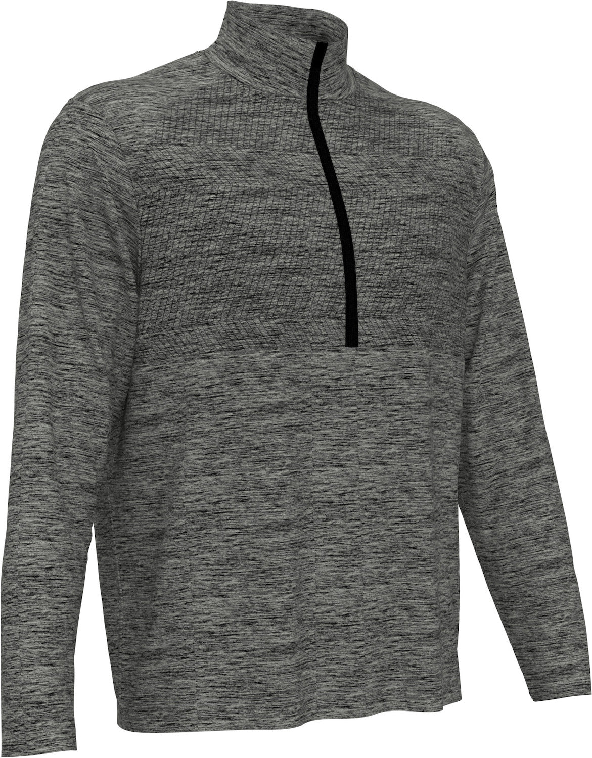 Gray Perry Ellis Golf Men’s 1/4 Zip Performance Pullover with a black zipper on a white background