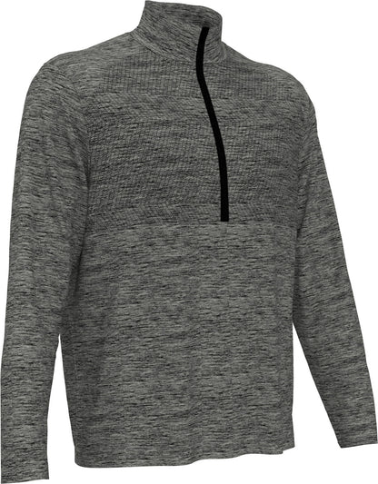 Gray Perry Ellis Golf Men’s 1/4 Zip Performance Pullover with a black zipper on a white background