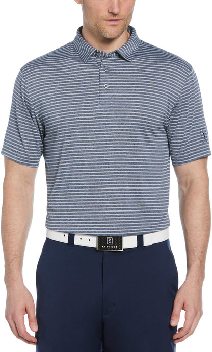 SS HEATHER STRIPE FEEDER POLO