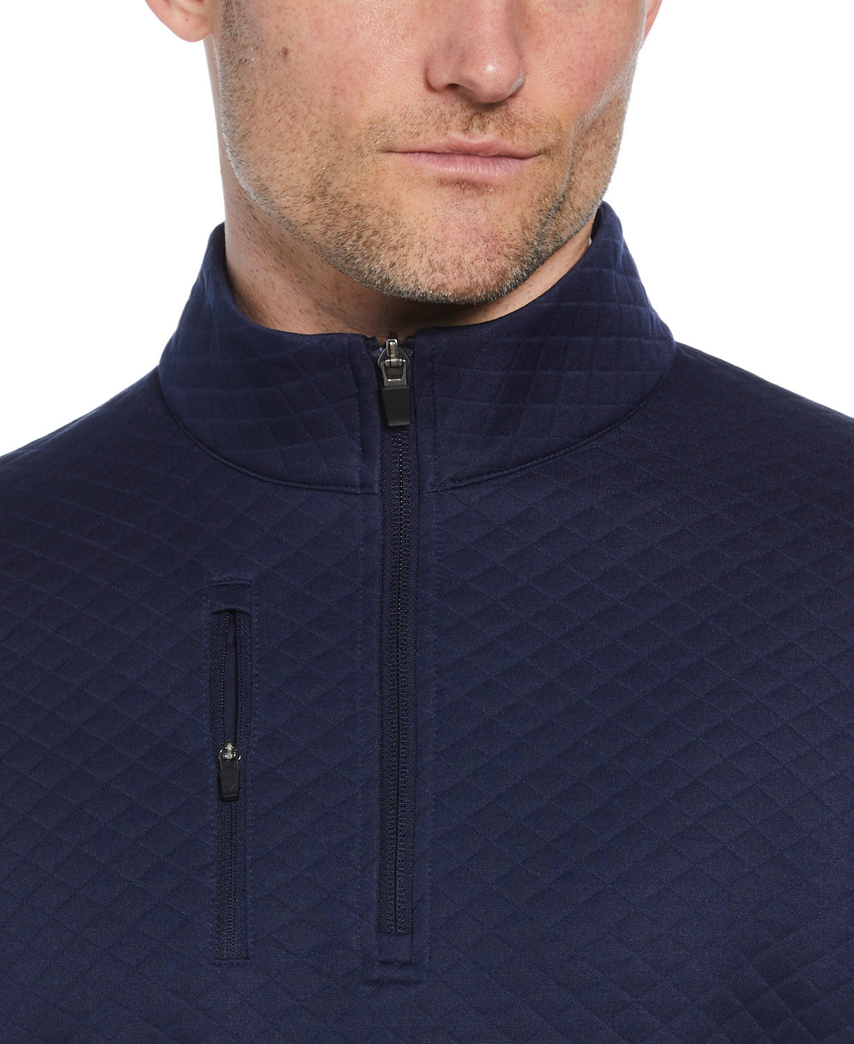 Mid-Weight Diamond Quilted Fleece 1/4 Zi