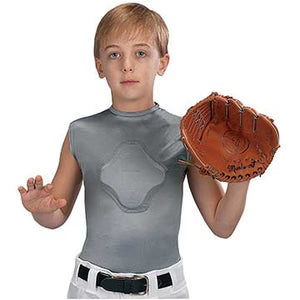a young boy showing off Heart-Gard Youth Bodyshirt on white background