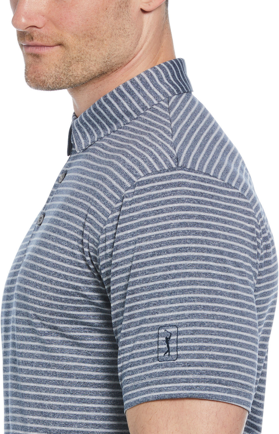 SS HEATHER STRIPE FEEDER POLO