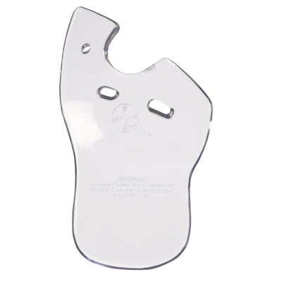 C-Flap® Cheek & Jaw Protection for Right Handed Batter in clear color on white background