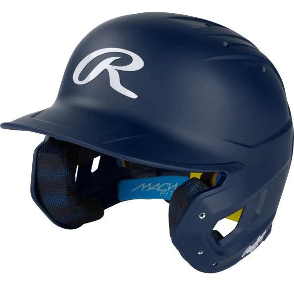 Navy Blue Rawlings Mach Fit OSFM Batting Helmet on a white background