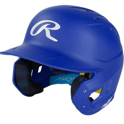 blue Rawlings Mach Fit OSFM Batting Helmet on a white background