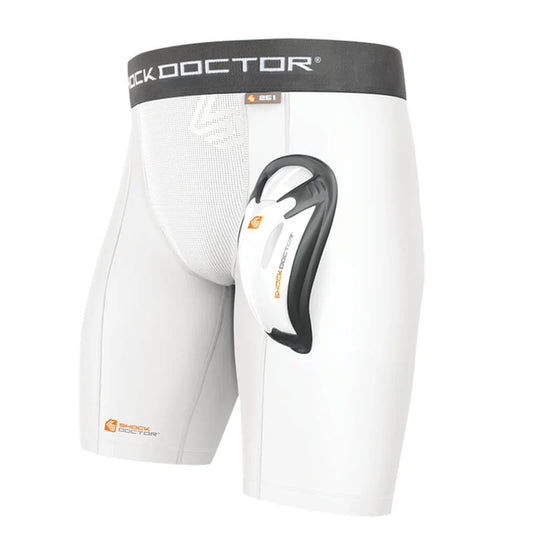 Shock Doctor Core Compression Short w/Bio-Flex Cup on white background