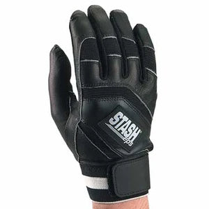 black Stash eps Glove Left Black, Full Finger on white background