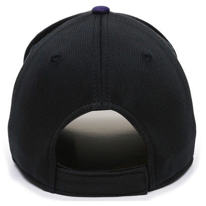Outdoor Cap MLB Replica Adjustable Baseball Cap of team Colorado Rockies back view on white background