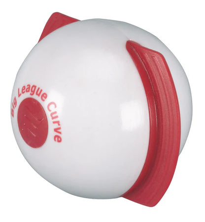 Big League Curve Baseball in red and white color on white background