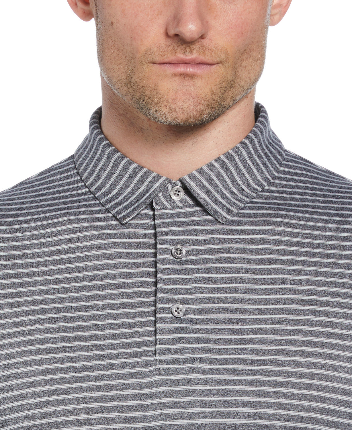 SS HEATHER STRIPE FEEDER POLO