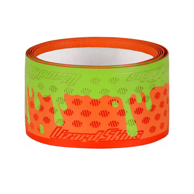 Lizard Skins DSP Ultra Bat Grip orange sime pattern, in brown and blue color on white background