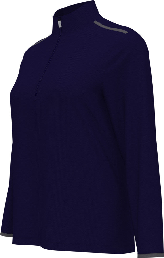 peacoat Ladies 1/4 Zip Mock Pullover side view