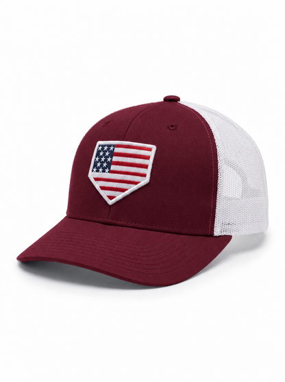 Maroon/White