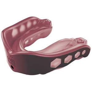 maroon Shock Doctor Gelmax Convertible Mouthguard on a white background