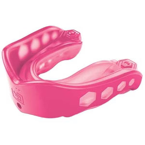 pink Shock Doctor Gelmax Convertible Mouthguard on a white background