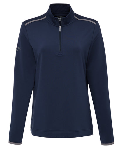 peacoat Ladies 1/4 Zip Mock Pullover front view