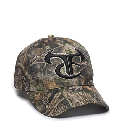 Camouflage baseball TRU02A TrueTimber® Kanati™ cap with a logo on a white background