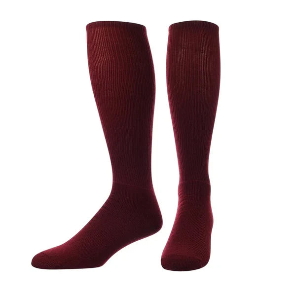  All-Sport Tube Socks in cardinal color on white background