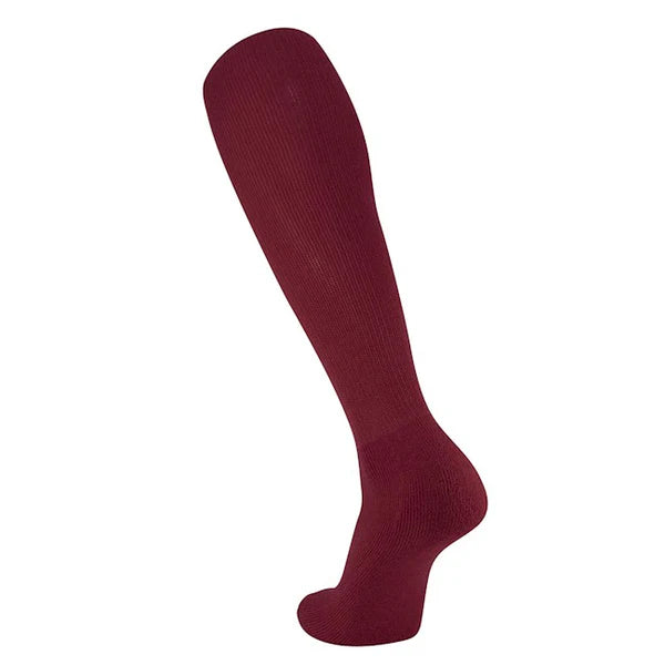  All-Sport Tube Socks in maroon color on white background