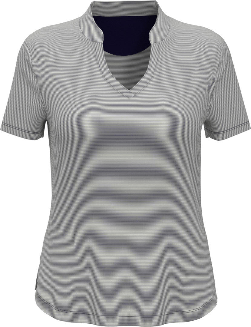 Ladies Fine Line Stripe Polo