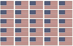 American Flag Helmet Decal Stickers .5x.33 (25 per sheet)