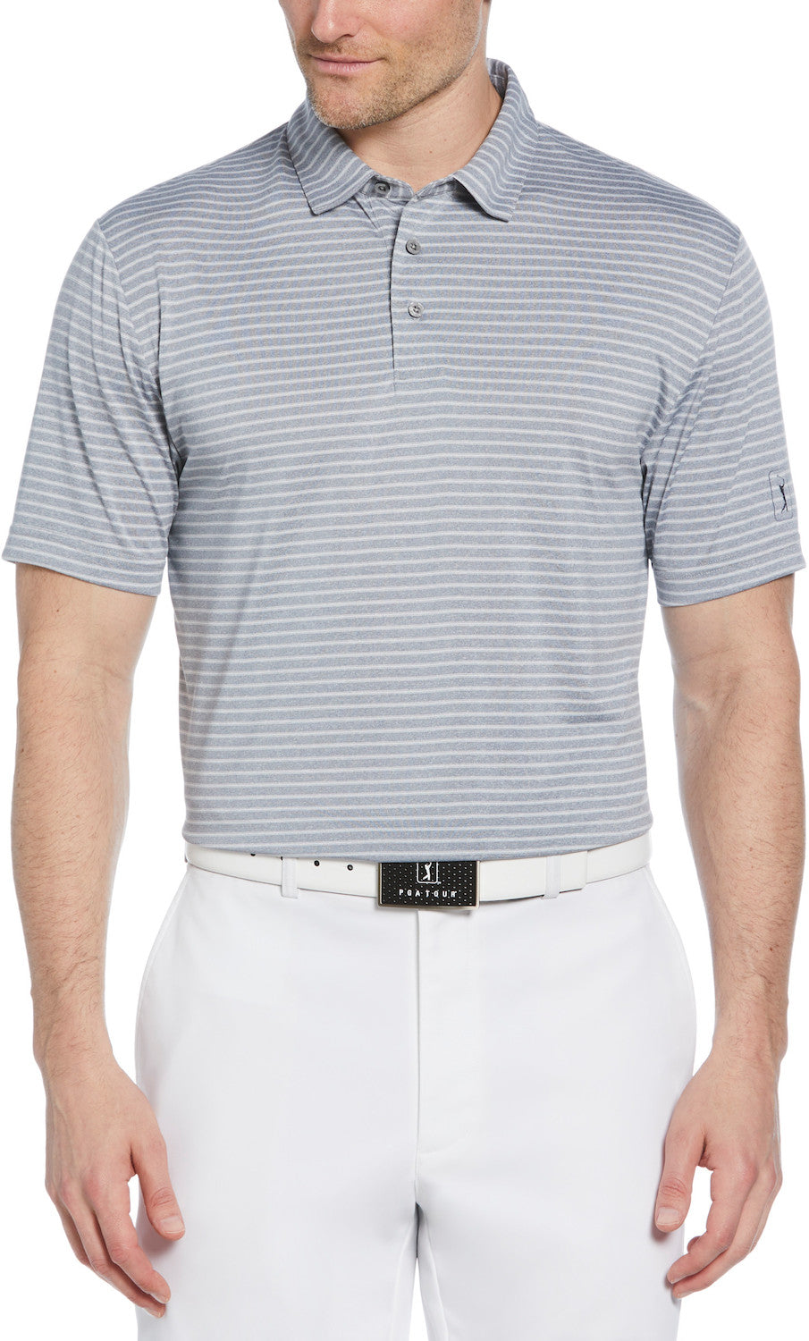 SS HEATHER STRIPE FEEDER POLO
