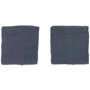 2 2.5" Extra Thick Cotton Wristbands in grey color on white background
