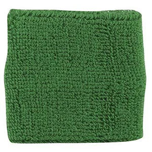 2.5" Extra Thick Cotton Wristbands in green color on white background