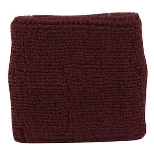 2.5" Extra Thick Cotton Wristbands in maroon color on white background