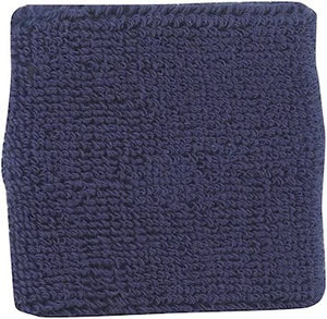 2.5" Extra Thick Cotton Wristbands in navy blue color on white background