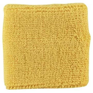 2.5" Extra Thick Cotton Wristbands in yellow color on white background