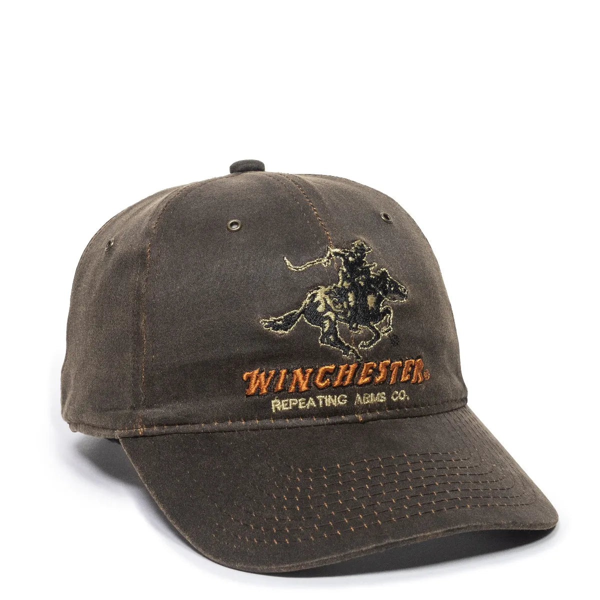 Brown cap with Winchester logo on a white background