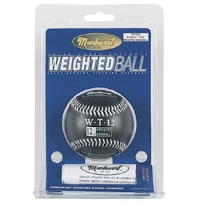 clamshell packaging of 12oz Markwort Weighted Baseball on white background